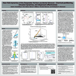 Near-field dynamics of the Deepwater Horizon accidental blowout: Chemical partitioning, intrusion dynamics, and dispersant effectiveness Scott A. Socolofsky, E. Eric Adams, Steven F. DiMarco, Thorsten Stoesser, and Chris