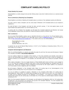 Complaint / Dispute resolution / Consumer protection / Ombudsmen in Australia / Legal documents / Legal terms / Law