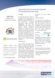 Supporting the Mauritius Early-Warning System for incoming tide and storm surge Challenges CASE STUDY Bathymetry for