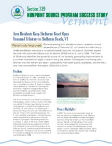 Section 319 NONPOINT SOURCE PROGRAM SUCCESS STORY Vermont  Area Residents Keep Shelburne Beach Open