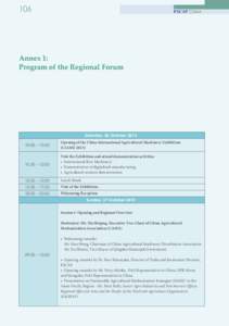 106  Annex 1: Program of the Regional Forum  Saturday, 26 October 2013