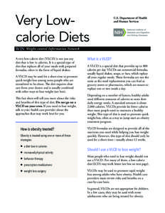 Very Lowcalorie Diets  U.S. Department of Health and Human Services  WIN Weight-control Information Network