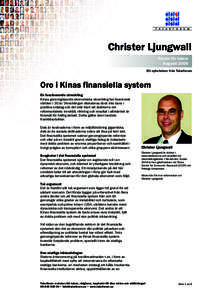 Christer Ljungwall - Oro i Kinas finansiella system