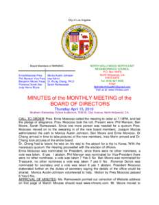 City of Los Angeles  California Board Members of NHNENC  Ernie Moscoso-Pres