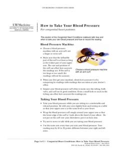 UW MEDICINE | PATIENT EDUCATION  || ||  How to Take Your Blood Pressure