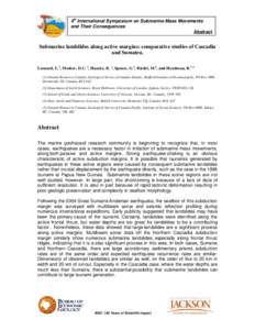 SUBMARINE MASS MOVEMENTS WITHIN MONTEREY CANYON: BENTHIC DISTURBANCE CONTROLS ON THE DISTRIBUTION OF CHEMOSYNTHETIC BIOLOGICAL