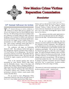 New Mexico Crime Victims Reparation Commission Ne w sl e tte r Volume 16, Number 1, January[removed]Nelson and Lisa Morad-McCoy from Para Los Ninos,