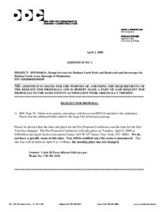 April 2, 2008  ADDENDUM NO. 1 PROJECT: HWM1683A, Design Services for Hudson Yards Park and Boulevard and Streetscape for Hudson Yards Area, Borough of Manhattan