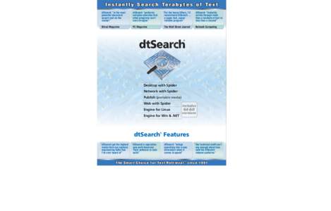 Full text search / Search engine indexing / Web search engine / Microsoft SQL Server / Bing / Information science / Information retrieval / DtSearch Corp.