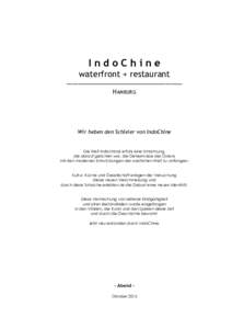 IndoChine waterfront + restaurant __________________________________________ HAMBURG