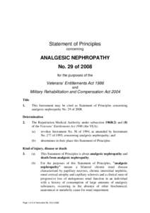 Statement of Principles concerning ANALGESIC NEPHROPATHY No. 29 of 2008 for the purposes of the
