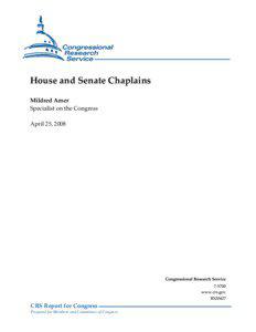 House and Senate Chaplains