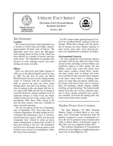 Central City/Clear Creek Superfund Site Fact Sheet October 2012