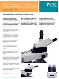 Multi-wavelength Coupling Unit for alpha300 and alpha500 Series Lise-Meitner-Straße 6, DUlm, Germany Tel. +700, Fax. +70200 www.witec.de, 