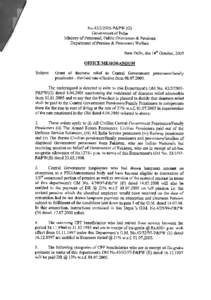 No[removed]P&PW(G) Government of India Ministry of Personnel, Public Grievances & Pensions Department of Pension & PensionersWelfare New Delhi, the 14thOctober, 2005