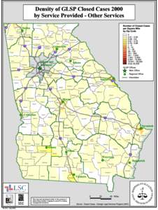 Density of GLSP Closed Cases 2000 by Service Provided - Other Services Fannin Towns