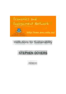 Institutions for Sustainability  STEPHEN DOVERS EEN0101  m