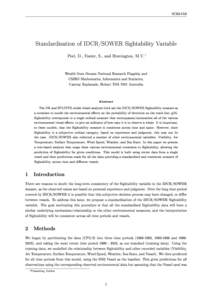 SC63-IA6  Standardisation of IDCR/SOWER Sightability Variable Peel, D., Foster, S., and Bravington, M.V.  ∗