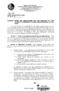 Republic of the Philippines Department of Environment and Natural Resources Visayas Avenue. Diliman, Quezon City Tel Nos[removed] to[removed][removed]66-33 to 35