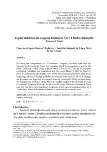 Journal of International Business and Economics September 2014, Vol. 2, No. 3, ppISSN: Print), Online) Copyright © The Author(sAll Rights Reserved. Published by American Research 