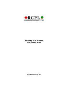 History of Lebanon From prehistory to 2004