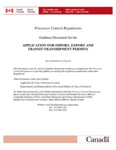 Guidance Document for the Application for Import, Export and Transit/Transhipment Permits