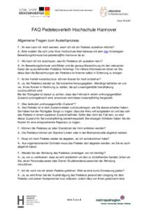 FAQ Pedelecverleih Hochschule Hannover  StandFAQ Pedelecverleih Hochschule Hannover Allgemeine Fragen zum Ausleihprozess