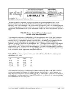 Psychometrics / National Institute of Standards and Technology / National Voluntary Laboratory Accreditation Program / Knowledge / Calibration / International Temperature Scale / Sequential probability ratio test / Repeatability / Measurement / Statistics / Metrology