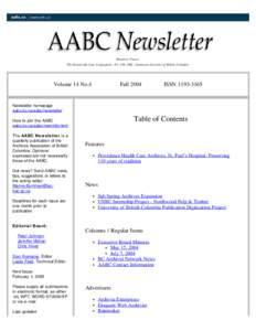 AABC Newsletter  - Vol.14 No.4 Fall 2004