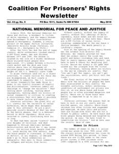 Coalition For Prisoners’ Rights Newsletter Vol. 43-yy, No. 5 PO Box 1911, Santa Fe NM 87504