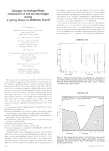 Changes in photosynthetic metabolism of sea-ice microalgae during a spring bloom in McMurdo Sound A.C. PALMISANO National Aeronautics and Space Administration