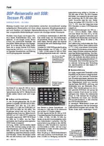 Funk  DSP-Reiseradio mit SSB: Tecsun PL-880 HARALD KUHL – DL1ABJ Bislang musste man sich entscheiden zwischen konventionell analog