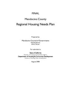 Mendocino County / Public housing / Sonoma County /  California / Mendocino Transit Authority / Geography of California / Housing / Affordable housing