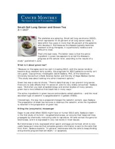 Small-Cell Lung Cancer and Green Tea