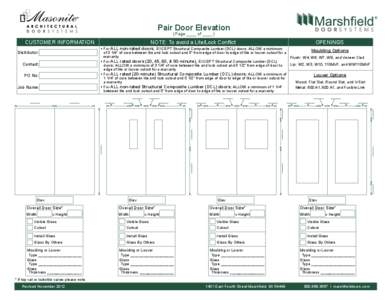 Pair Door Elevation (Page ____ of ____ ) Clear Form  CUSTOMER INFORMATION