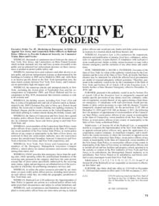EXECUTIV E ORDERS Executive Order No. 45: Declaring an Emergency in Order to Appoint New Jersey and Connecticut Police Officers as Railroad Police Officers to Provide Enhanced Security on Commuter
