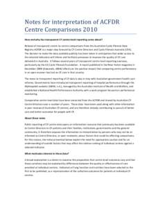 Microsoft Word - Notes for interpretation of ACFDR Centre Comparisons.docx