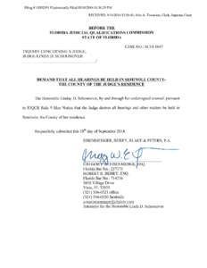 Filing # Electronically Filed:56:29 PM RECElVED, :58:43, John A. Tomasino, Clerk, Suprerne Court BEFORE THE FLORIDA JUDICIAL QUALIFICATIONS COMMISSION