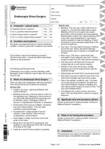 Endoscopic Sinus Surgery Procedural Consent and Patient Information Sheet | Queensland Health