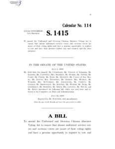 II  Calendar No. 114 111TH CONGRESS 1ST SESSION