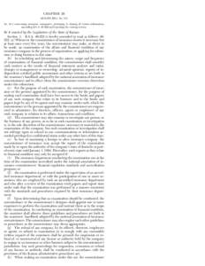 CHAPTER 26 SENATE BILL No. 111 AN ACT concerning insurance companies; pertaining to sharing of certain information; amending K.S.A[removed]and repealing the existing section.  Be it enacted by the Legislature of the Stat