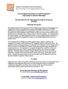 Department of Forest Engineering, Resources and Management Oregon State University, 280 Peavy Hall, Corvallis, Oregon[removed]Tel: [removed] | Fax: [removed] | Email: [removed] Forest Engineering,