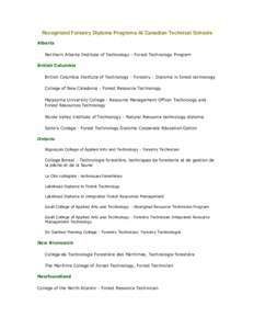 Forest management / Forestry / Saskatchewan Institute of Applied Science and Technology / Knowledge / Education / Maritime College of Forest Technology / Institute of technology