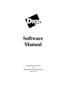 Software Manual Universal QNX4 Device Driver for Digi Intelligent Communications Products