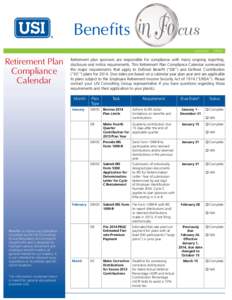 Benefits  cus Januar y | 2014  Retirement Plan