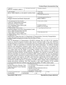 Dynamic programming / Dynamic time warping / Time series analysis / Detroit Metropolitan Wayne County Airport / Traffic flow / Support vector machine / DalTrans / Data mining / Traffic congestion / Transport / Statistics / Road transport