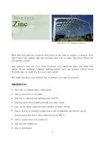 Galvanised steel building framework  Most kids have put zinc cream on their noses at one time or another to protect their skin from a bad sunburn. But did you know that zinc is called ‘The Great Protector’ for anothe