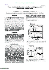 Photon Factory Activity Report 2002 #20 Part BChemistry 27A/99G295  Photon-stimulated ion desorption from sulfur-containing amino acids