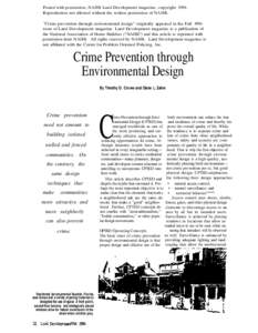 Posted with permission, NAHB Land Development magazine, copyright[removed]Reproduction not allowed without the written permission of NAHB. 