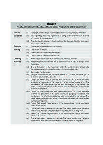 Module 2  Poverty Alleviation, Livelihoods and Social Sector Programmes of the Government